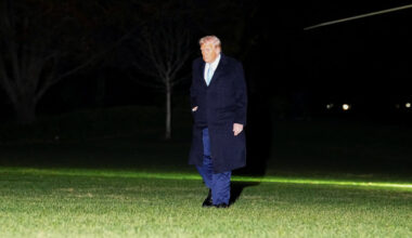 U.S. President Donald Trump arrives at the White House in Washington