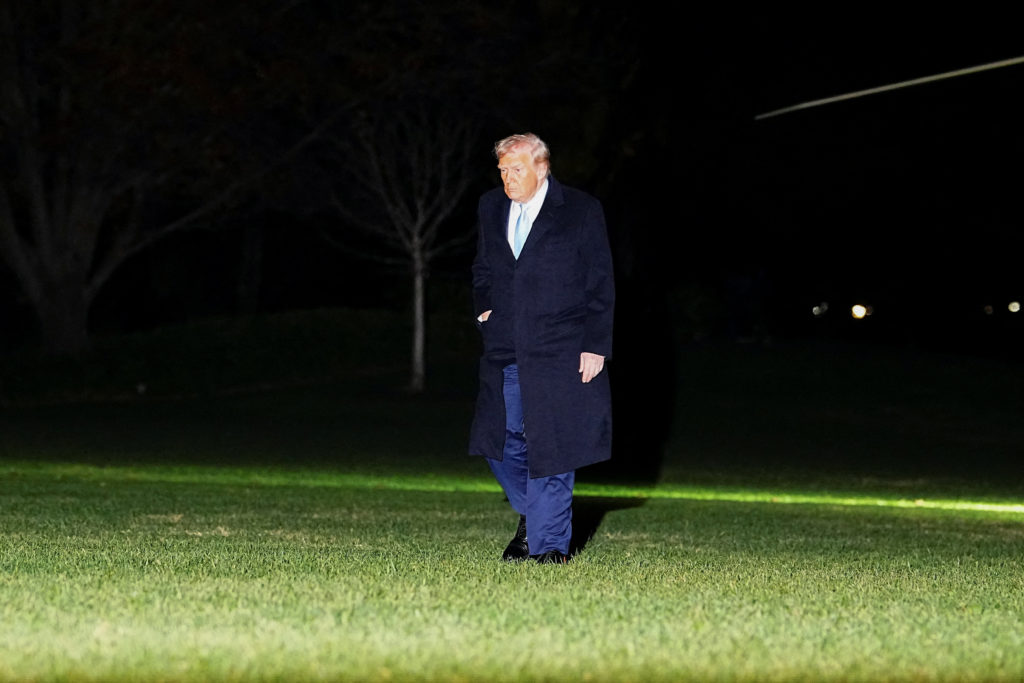 U.S. President Donald Trump arrives at the White House in Washington