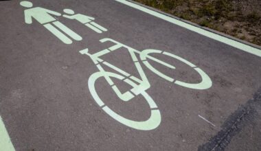 Pėsčiųjų ir dviračių takas paženklintas tamsoje šviečiančiais dažais / „Via Lietuva“ nuotr.