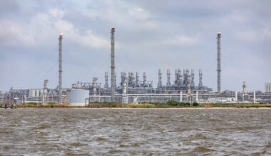 The Cheniere Corp. LNG liquefaction plant and export terminal on Sabine Pass in Cameron Parish.