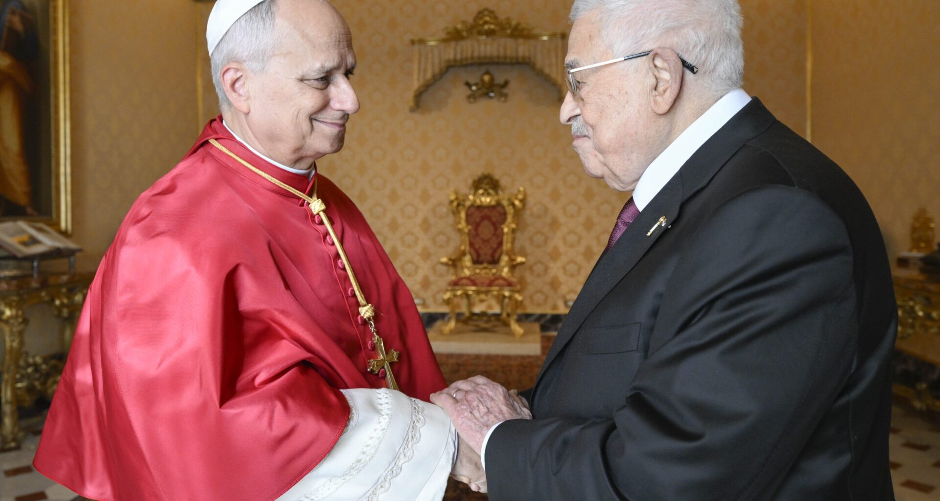 Pope Leo meets with Palestinian President Mahmoud Abbas