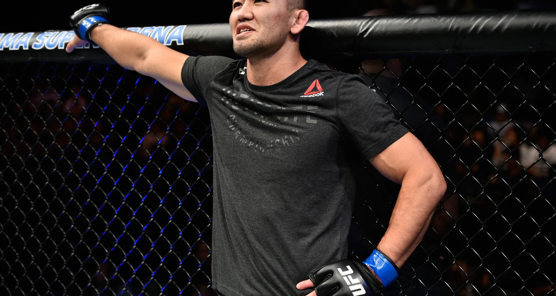 Yushin Okami of Japan reacts to his submission loss to Ovince Saint Preux in their light heavyweight bout during the UFC Fight Night event inside the Saitama Super Arena (Image via Getty)