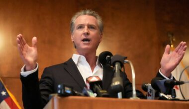 Gov. Gavin Newsom speaks during a campaign event on Proposition 50 in San Francisco, Monday, No ...