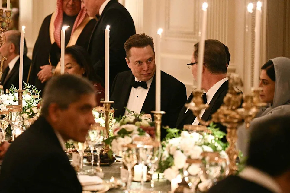 BRENDAN SMIALOWSKI/AFP via Getty Elon Musk in the East Room of the White House in Washington, DC on November 18, 2025.
