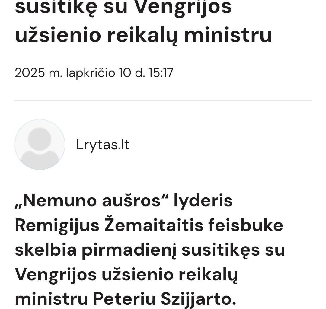 R. Žemaitaitis su I. Adomavičiumi skelbia susitikę su Vengrijos užsienio reikalų ministru
