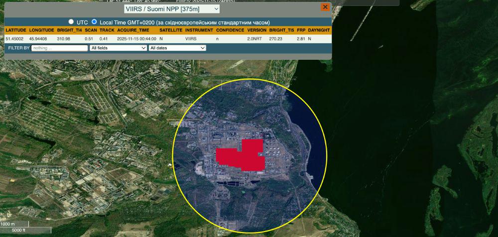 NASA satellite imagery shows the scale of the fire at Saratov oil refinery following yesterday's strike.