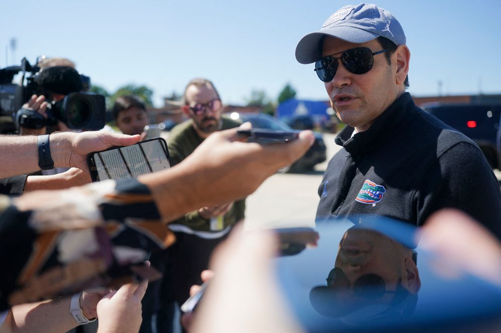 File phot of U.S. Secretary of State Marco Rubio speaks to members of the media before