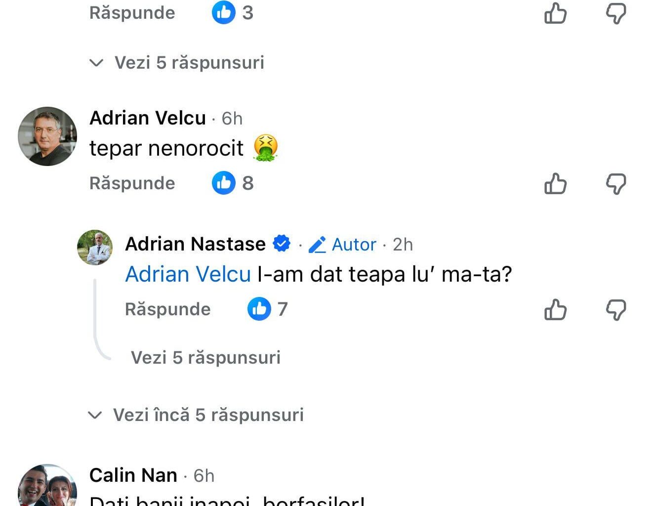 Adrian Năstase răspunzându la comentarii
