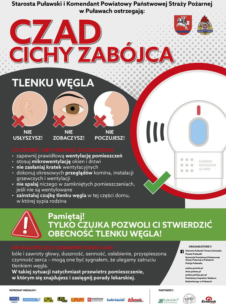 Bezpieczeństwo w sezonie grzewczym. Akcja społeczna "Czad - cichy zabójca" - Aktualności