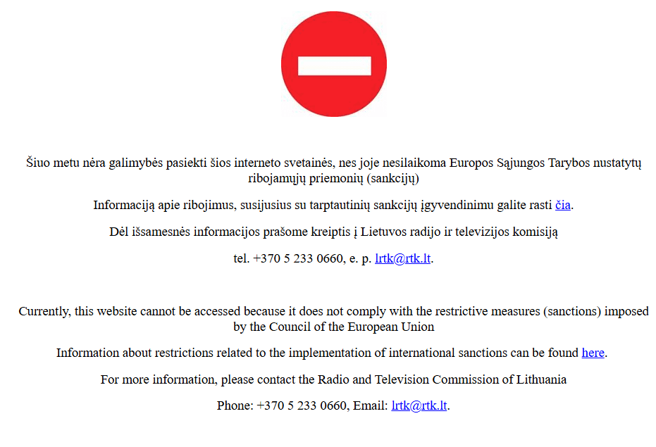 Ze Fak? Neprileidžia nei prie linkomanijos, nei prie piratebayproxy. Interneto tiekėjas k-sistemos.