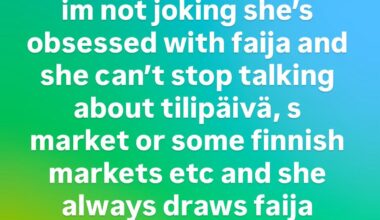 Is it normal to be this obsessed with finland? She even asks her finnish friend about a boring fact about vantaa lol