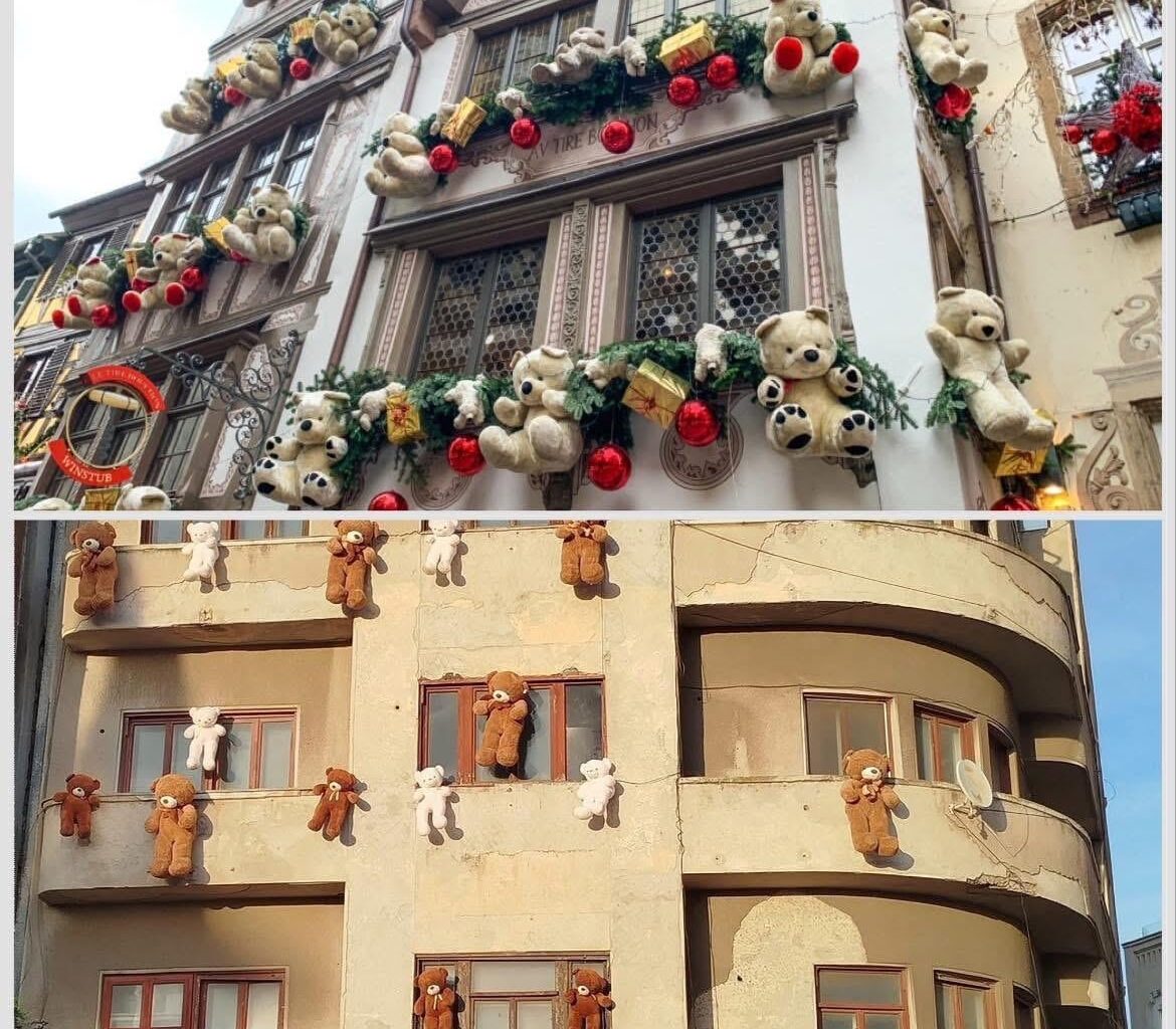 Locuitorii din Constanta au vrut sa infrumuseteze, cu ocazia sarbatorilor,  cladirea  in care locuiau si s-au gandit sa se inspire din frumosul Colmar. Nu pare prea instagramabil.