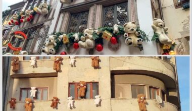 Locuitorii din Constanta au vrut sa infrumuseteze, cu ocazia sarbatorilor,  cladirea  in care locuiau si s-au gandit sa se inspire din frumosul Colmar. Nu pare prea instagramabil.