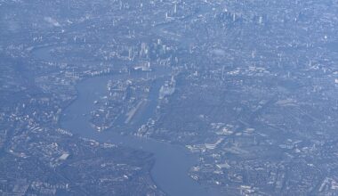 Clear sky flying over London