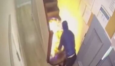 Moment suspected arsonist set fire to center for asylum seekers - World News - News