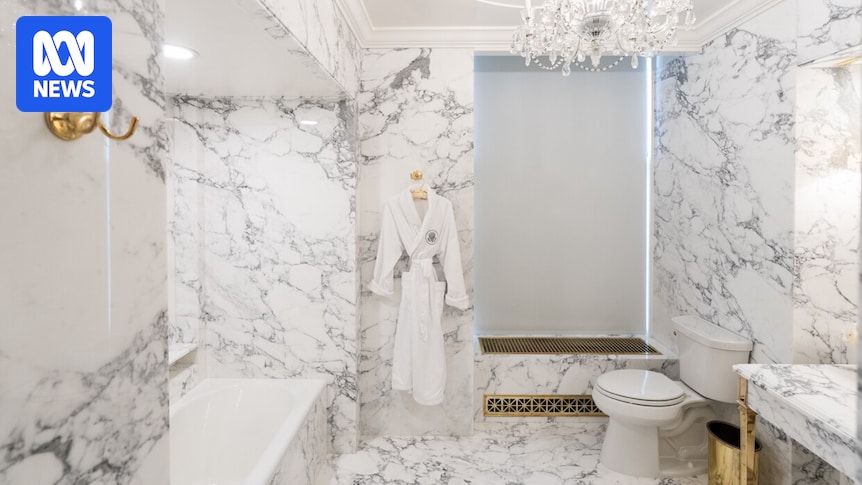Donald Trump renovates White House Lincoln bathroom with marble and chandelier over toilet