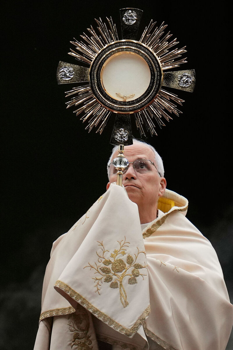 Pope Leo XIV presides over a rosary vigil for peace in St Peter's Square on the 63rd anniversary of the start of the Second Vatican Council, at the Vatican, on October 12. Picture: Gregorio Borgia/AP