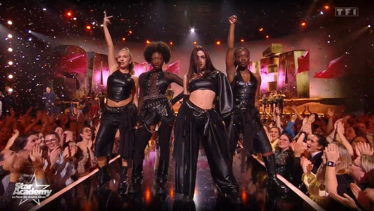 Le tableau offert par Lénie, Ebony, Léa et Sarah ce vendredi soir sur le plateau de la Star Academy.