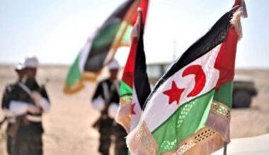 Banderas de la República Árabe Saharaui Democrática (RASD).