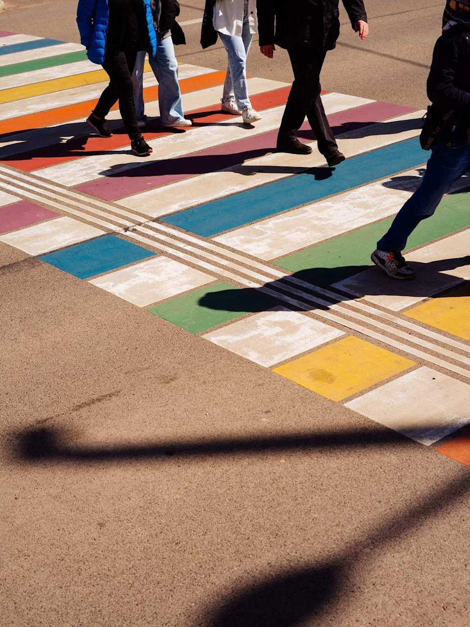 A rainbow crosswalk in Vienna