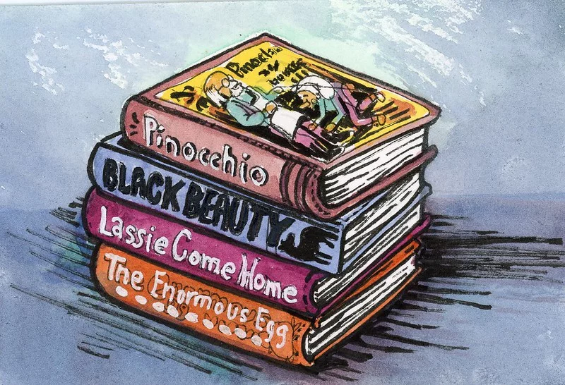 Illustration of classic children's books