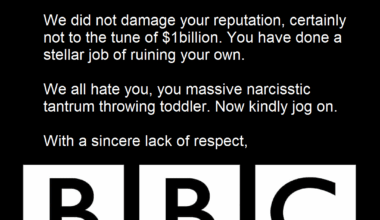 Official response from the BBC!