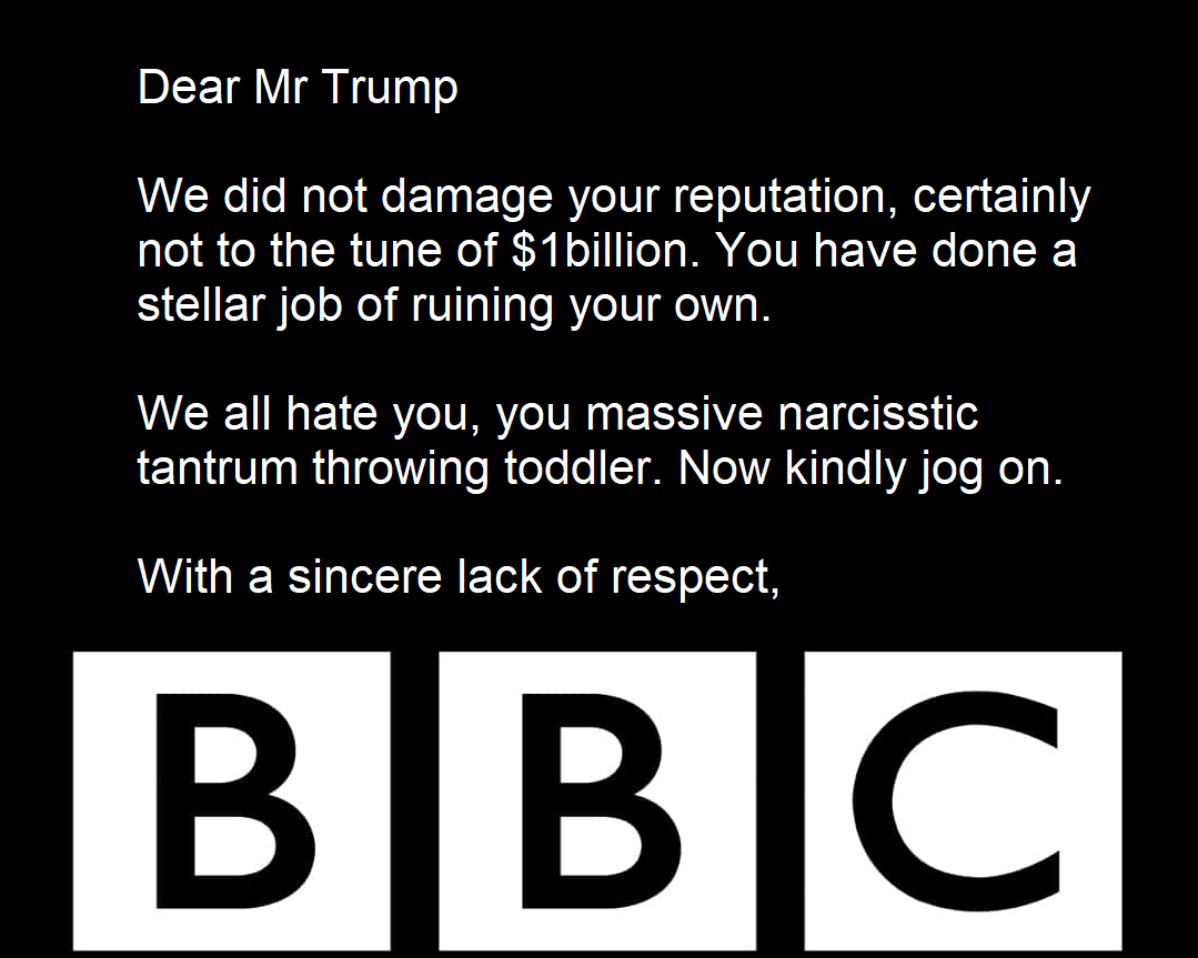 Official response from the BBC!