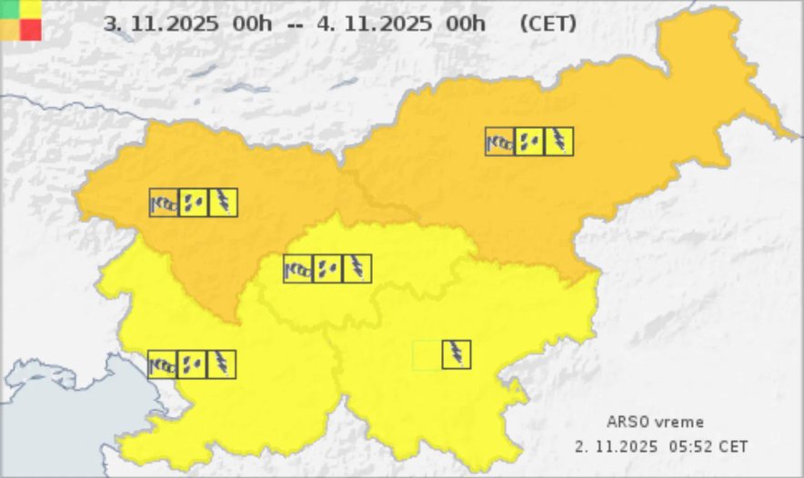 Opozorilo Arsa zaradi vetra