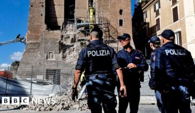 Worker dies after partial collapse of medieval tower in Rome
