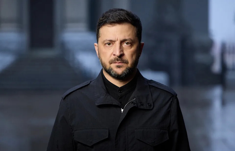 Office of the President of Ukraine/AP - PHOTO: Ukraine's President Volodymyr Zelenskyy delivers an address to the nation in Kyiv, Ukraine, Nov. 21, 2025.