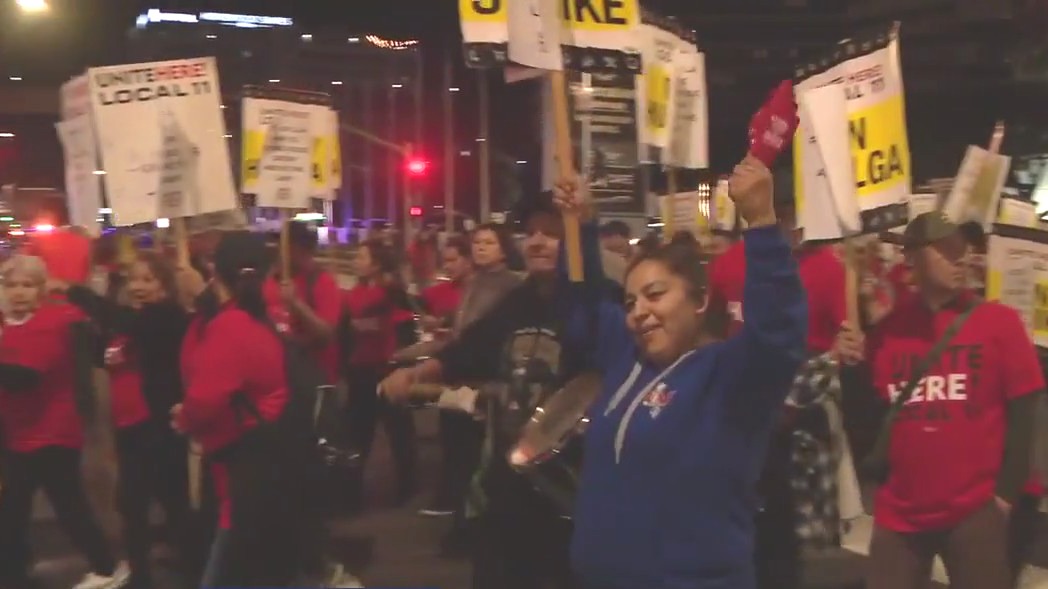 Protests outside LAX over working conditions