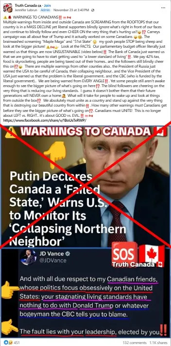 <span>Screenshot of a Facebook post taken November 26, 2025</span>