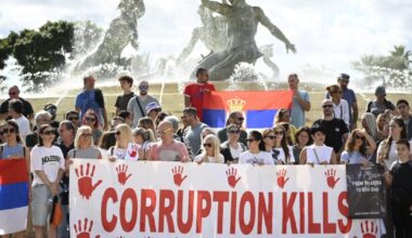 Serbs in Malta rally against Serbian corruption