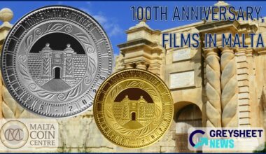 enlarged image for Malta. New Gold and Silver Proof Coins Mark 100 Years of Film Production in Malta