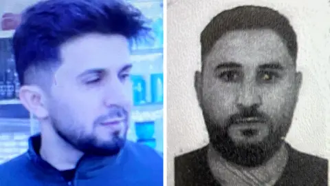 A composite image with mugshots of Hadi Ahmad Ali and Ismaeel Farzanda.