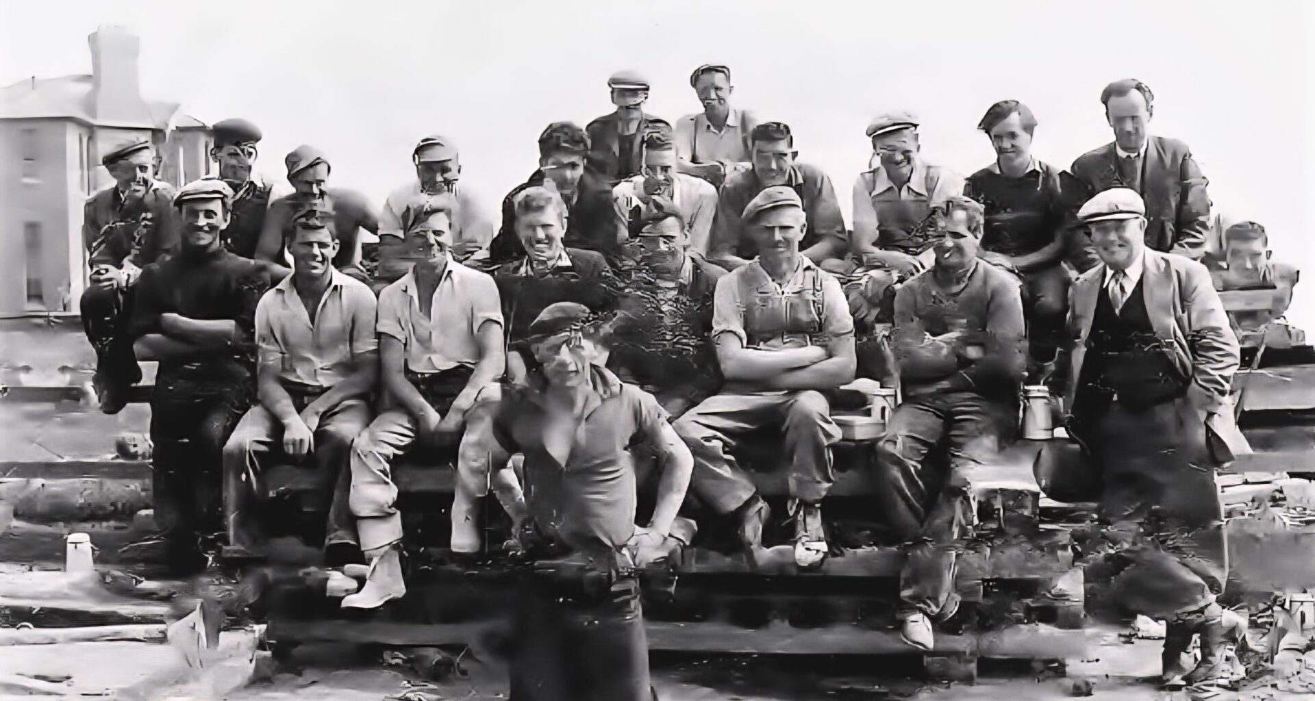 Men who worked on the seawall in the 50s