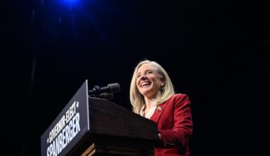 Democratic candidate for Virginia Governor, Abigail Spanberger speaks during an election night event at the Greater Richmond Convention Center on Tuesday November 04, 2025 in Richmond, VA.