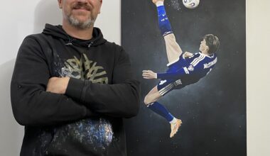 Just finished this painting of the amazing goal from Scott Tominay. What would be a good title for it…?