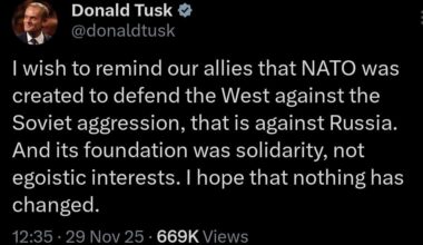 “I hope that nothing has changed,” Prime Minister of Poland Donald Tusk said.