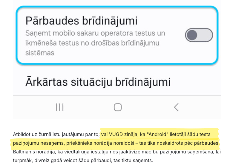 Kāpēc lielākā daļa nesaņēma šūnu apraides brīdinājumu šorīt