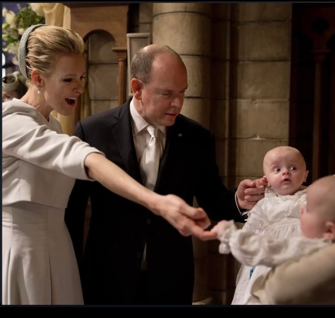 The princely twins of Monaco on the day of their baptism 10 years ago