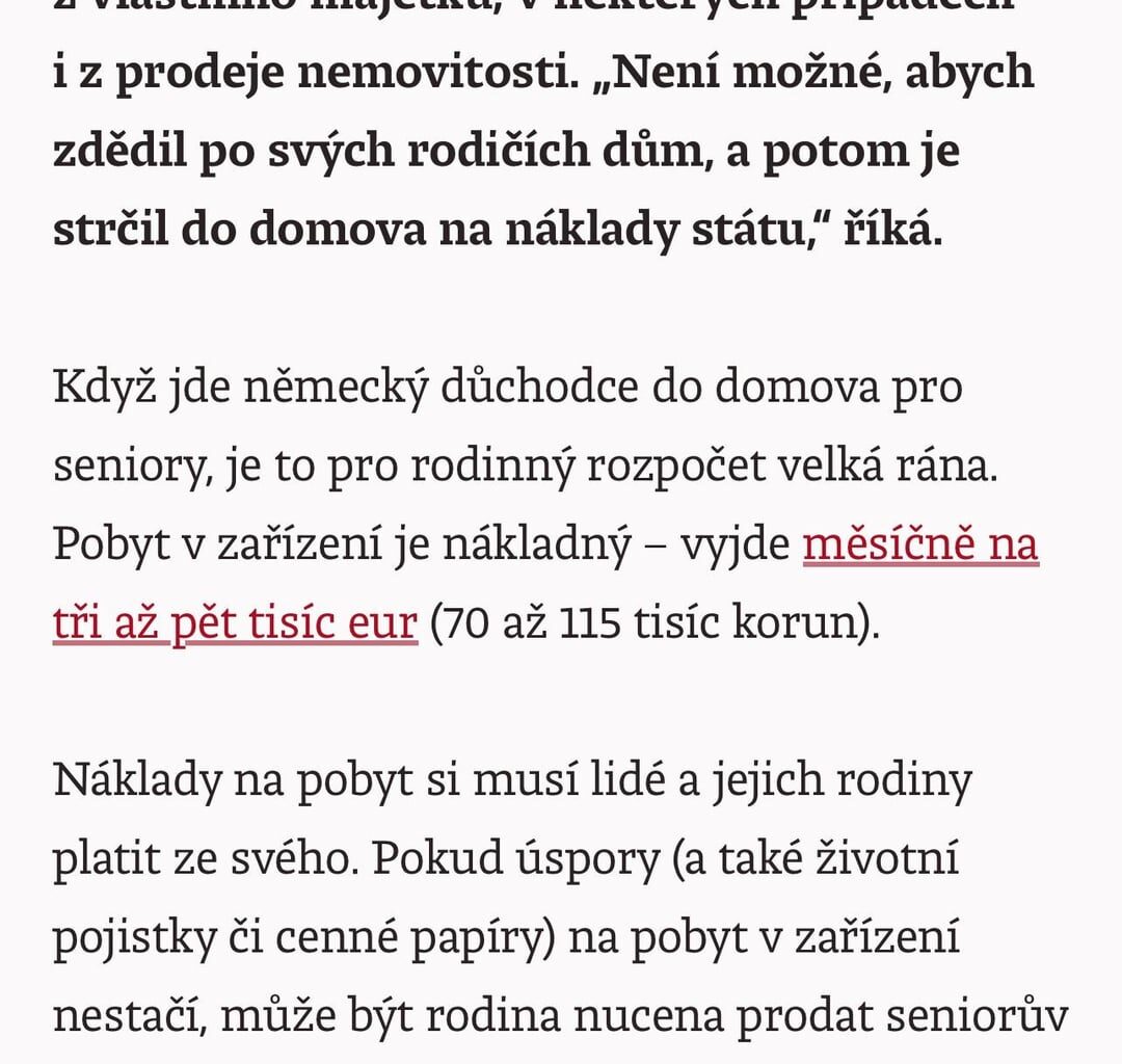 ANO chce zavést financování domovů pro seniory z majetku seniorů. Senioři by mohli přijít o nemovitosti.