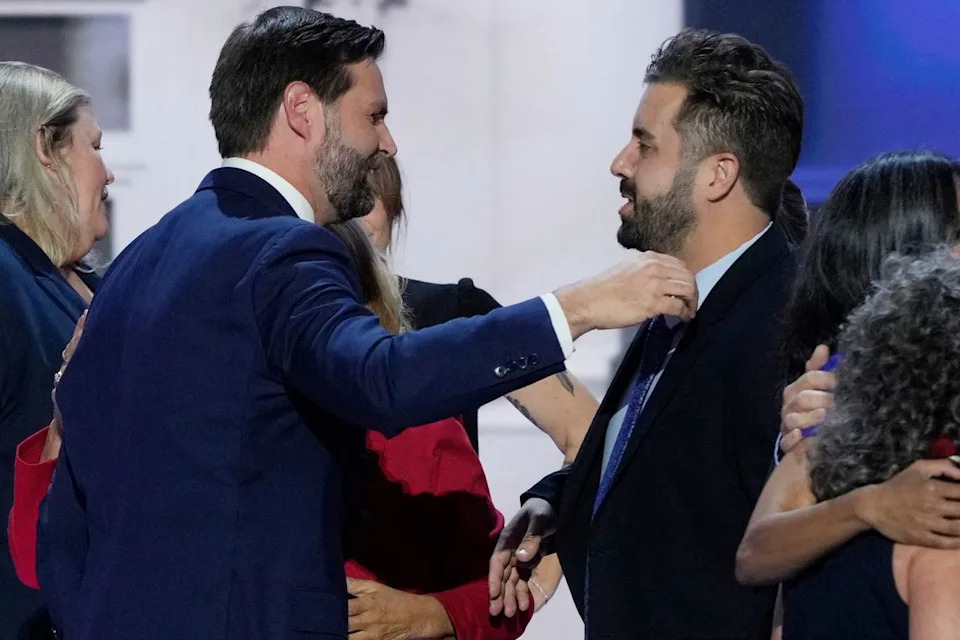 AP Photo/J. Scott Applewhite JD Vance (L) and Cory Bowman (R) on July 17, 2024