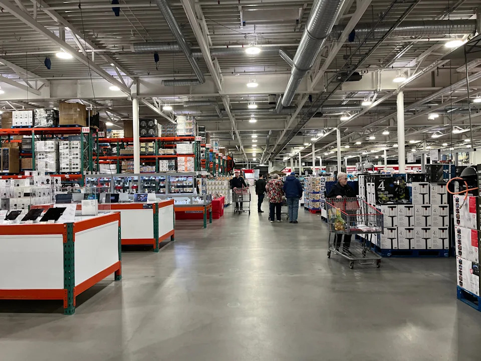 Aisles at Costco in Iceland.