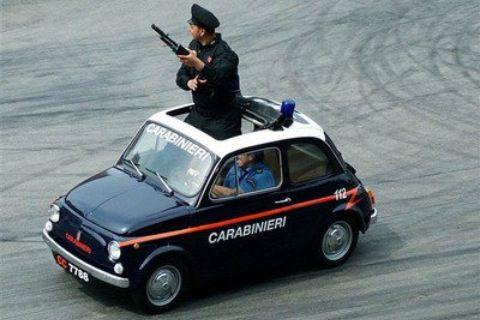The Carabinieri in Italy with a very special car, 1967 Fiat 500