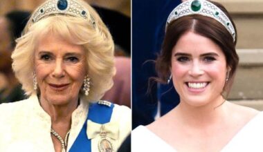 Queen Camilla Unexpectedly Steps Out in Princess Eugenie's 2018 Wedding Tiara For Reception At Windsor Castle
