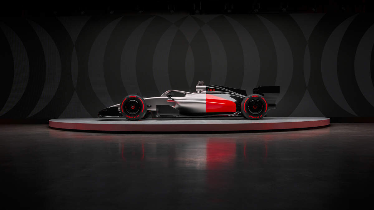 Een voorproefje van de Formule 1-auto van Audi.