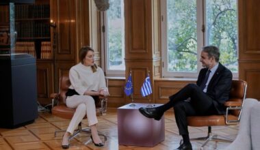 Mitsotakis, Metsola discuss EU challenges, Ukraine and Greek economy