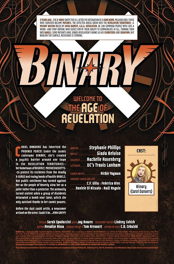 Interior preview page from BINARY #3 RICKIE YAGAWA COVER