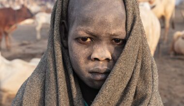 Boy on a cattle farm in south Sudan in 2024.